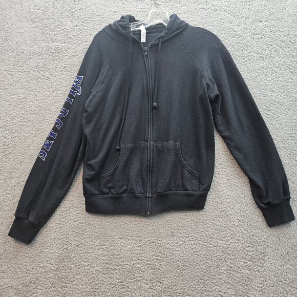 Kentucky Wildcats Black Zip-Up Hoodie Rhinestone Sleeve womens Large - Picture 1 of 5